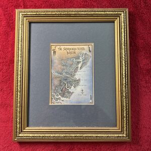 The Savannah River Basin, Print, Matted& Framed 9 1/2"x8 1/4"